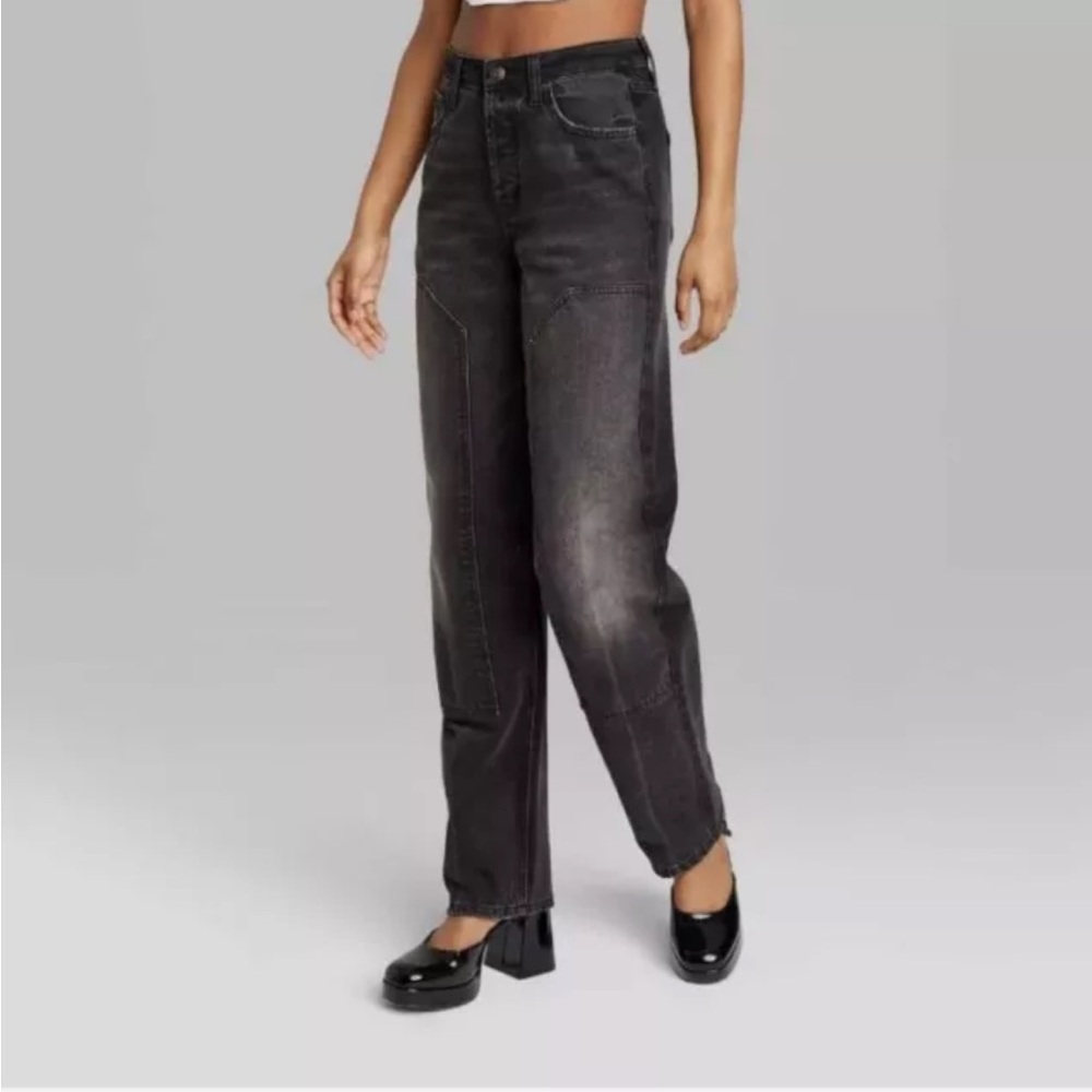 Women's High-Rise Straight Jeans - Wild Fable™ Black Wash 8